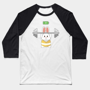 Weightlifting Bunny Baseball T-Shirt